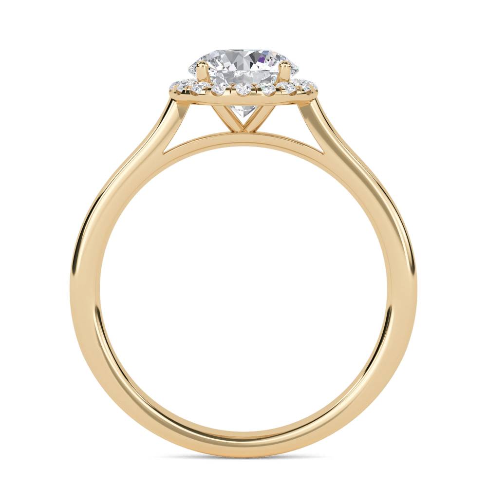 Elegant Round Diamond Single Halo Ring Y