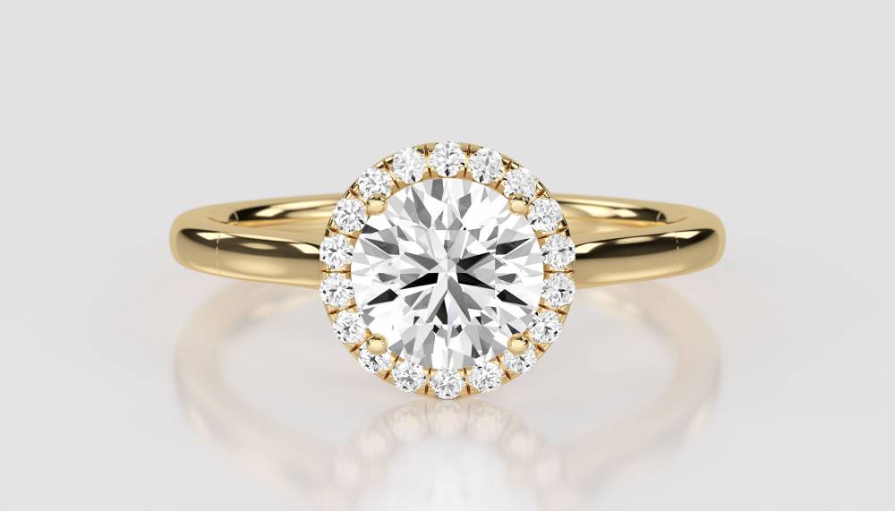 Elegant Round Diamond Single Halo Ring Y