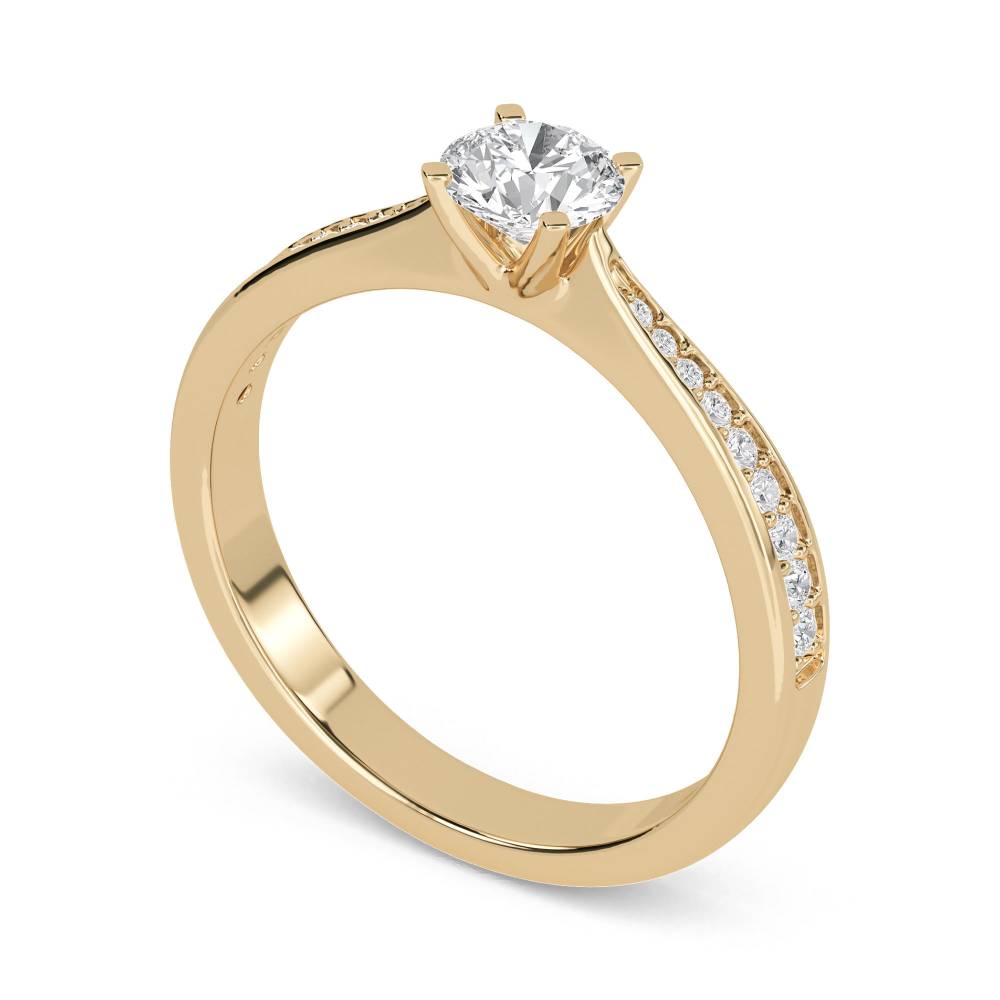 Round Shoulder Set Diamond Engagement Ring Y