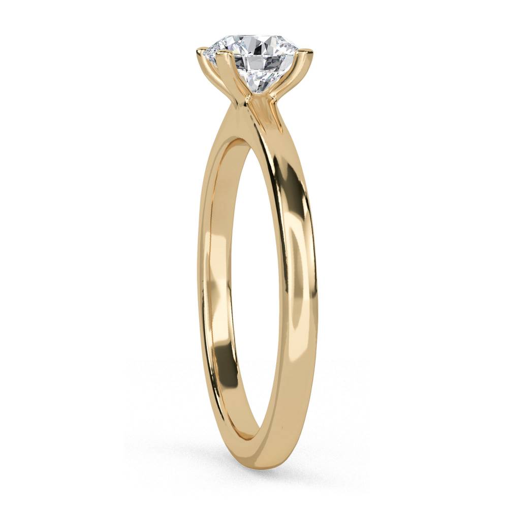 Knife Edge Round Diamond Engagement Ring Y