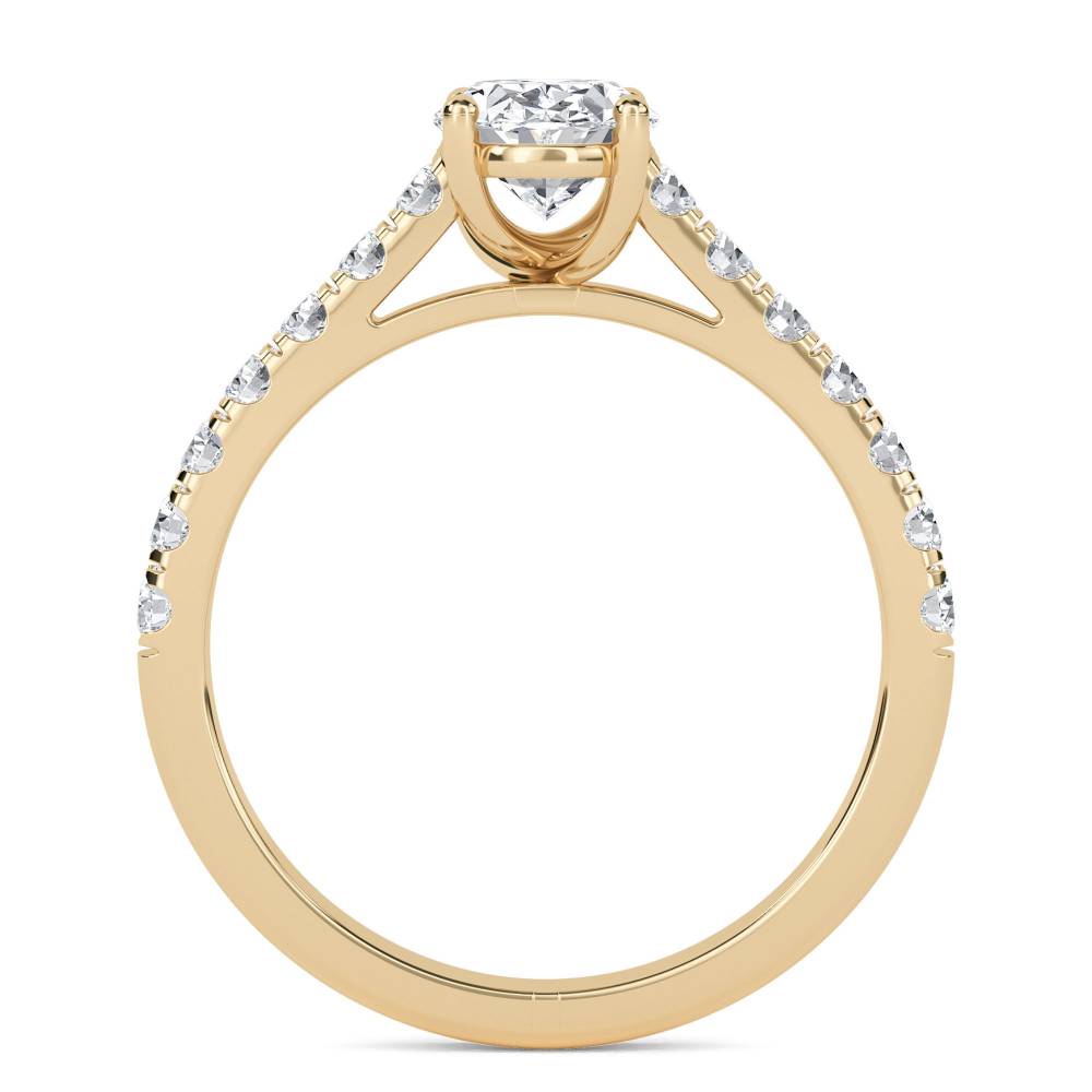 Oval Diamond Shoulder Set Ring Y