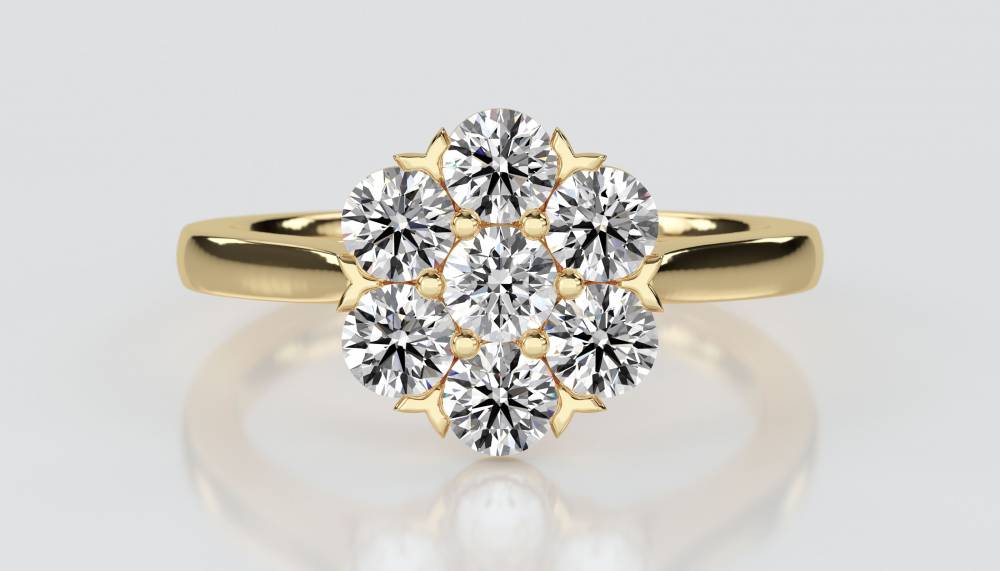 Round Diamond Cluster Ring Y