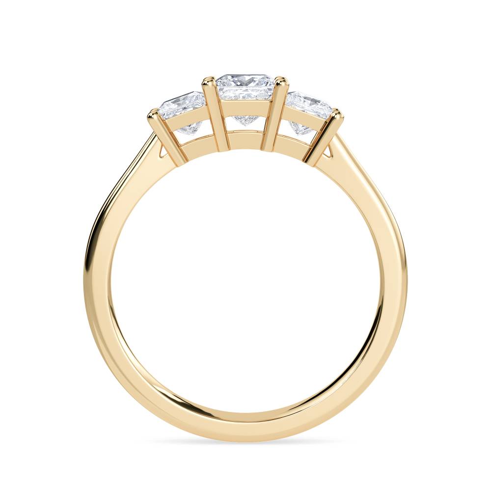 DHDOMR3142 Tapered Band Princess Diamond Trilogy Ring Y