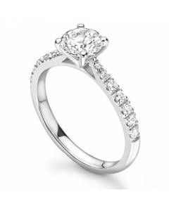 0.50ct Round Diamond Shoulder Set Diamond Engagement Ring