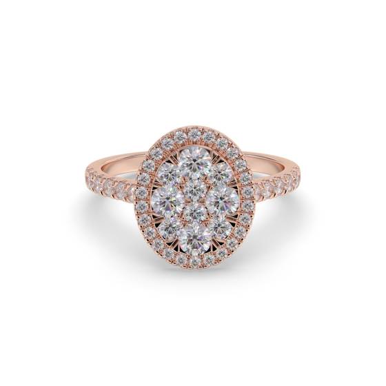 Elegant Round Diamond Halo Cluster Ring