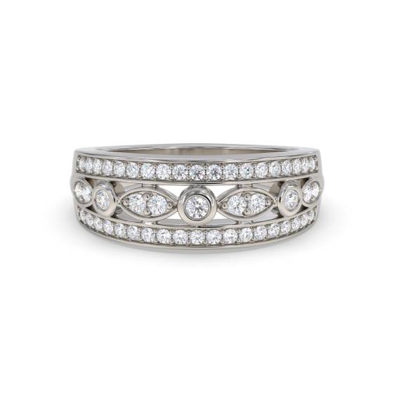 7.5mm Designer Bezel Set Dress Ring
