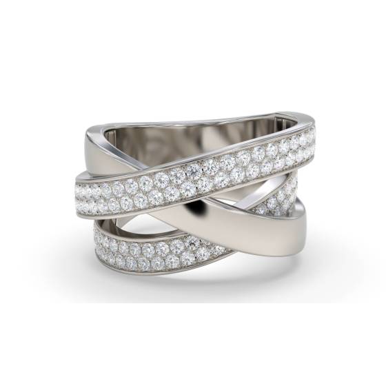 Spiral Round Diamond Dress Ring