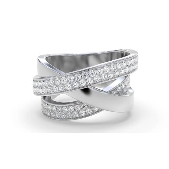 Spiral Round Diamond Dress Ring