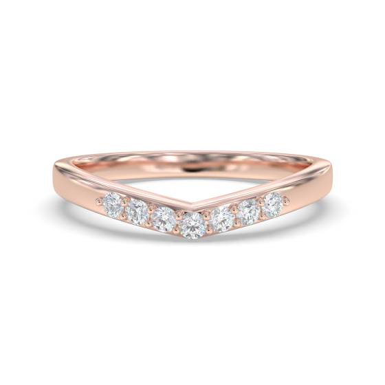 Wishbone Shaped Diamond Wedding Ring