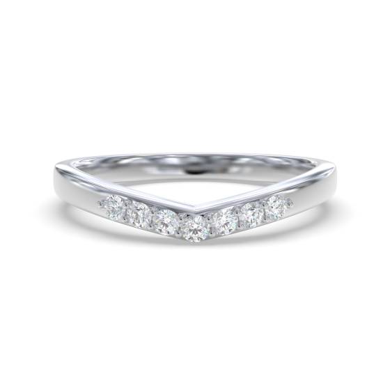 Wishbone Shaped Diamond Wedding Ring