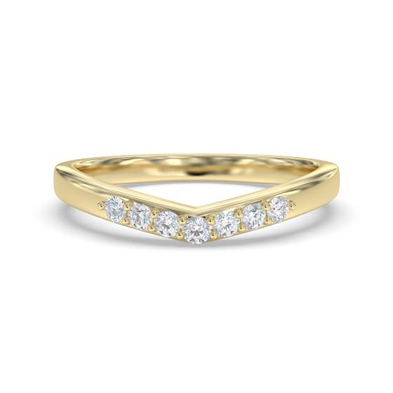 Wishbone Shaped Diamond Wedding Ring