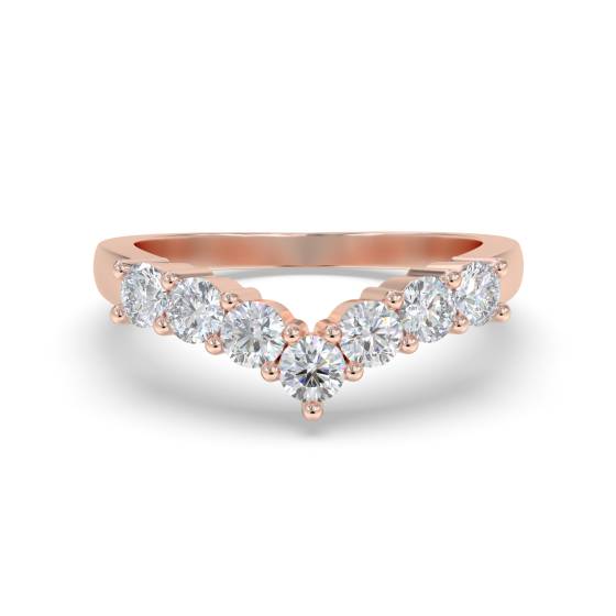Wishbone Shaped Diamond Wedding Ring