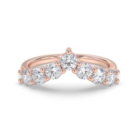 Wishbone Shaped Diamond Wedding Ring