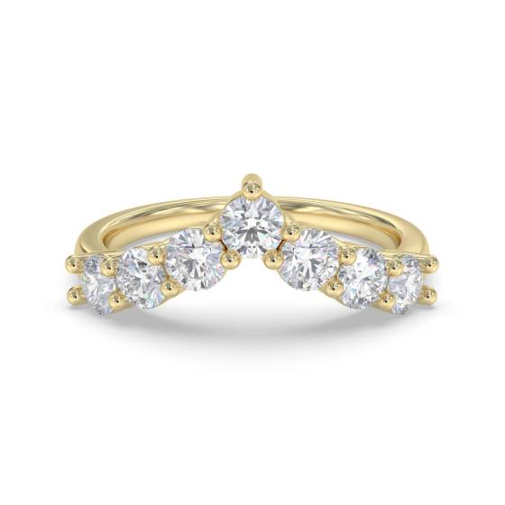 Wishbone Shaped Diamond Wedding Ring