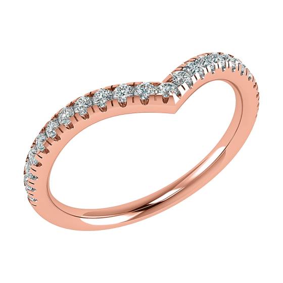 Wishbone Shaped Diamond Wedding Ring