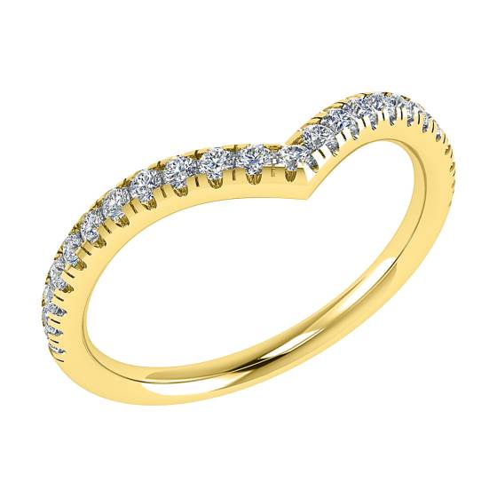 Wishbone Shaped Diamond Wedding Ring