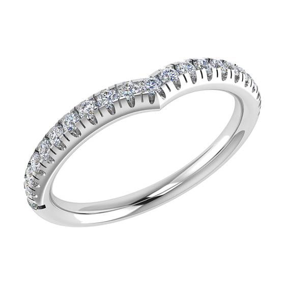 Wishbone Shaped Diamond Wedding Ring