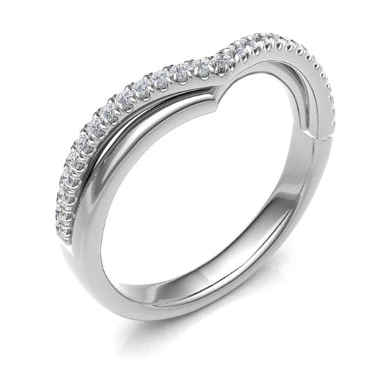 Wishbone Shaped Diamond Wedding Ring