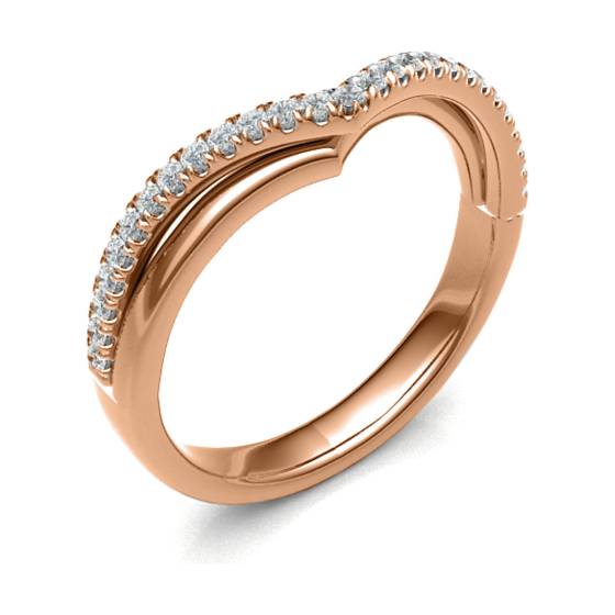 Wishbone Shaped Diamond Wedding Ring