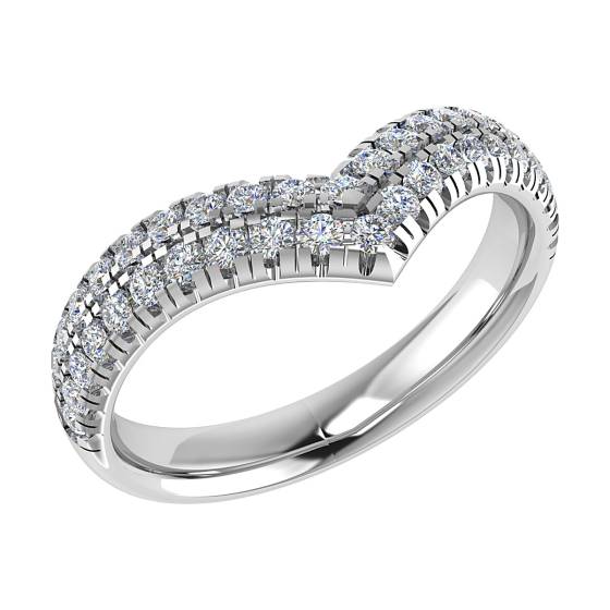 Wishbone Shaped Diamond Wedding Ring