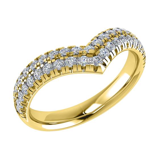 Wishbone Shaped Diamond Wedding Ring