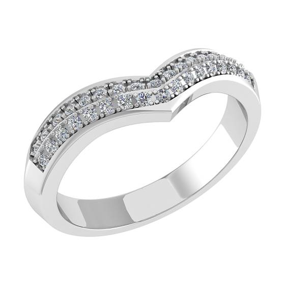 Wishbone Shaped Diamond Wedding Ring