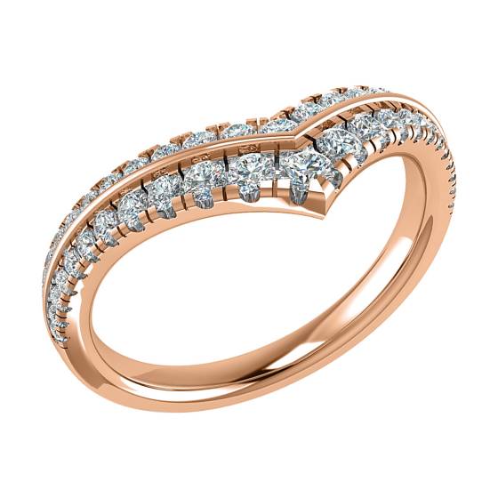 Wishbone Shaped Diamond Wedding Ring