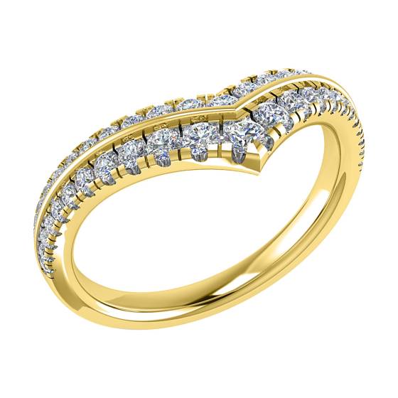 Wishbone Shaped Diamond Wedding Ring