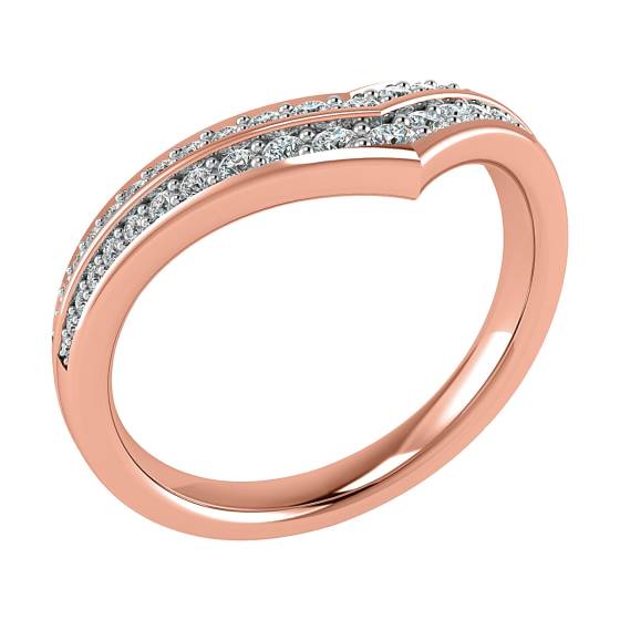 Wishbone Shaped Diamond Wedding Ring