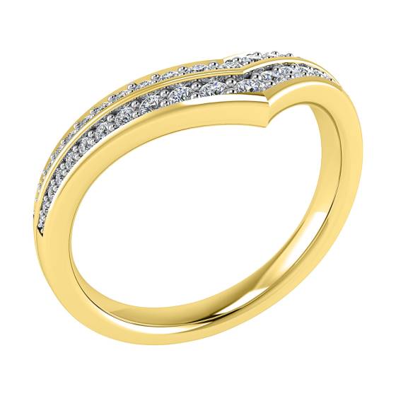 Wishbone Shaped Diamond Wedding Ring