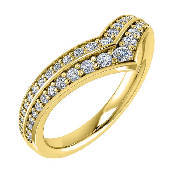Wishbone Shaped Diamond Wedding Ring