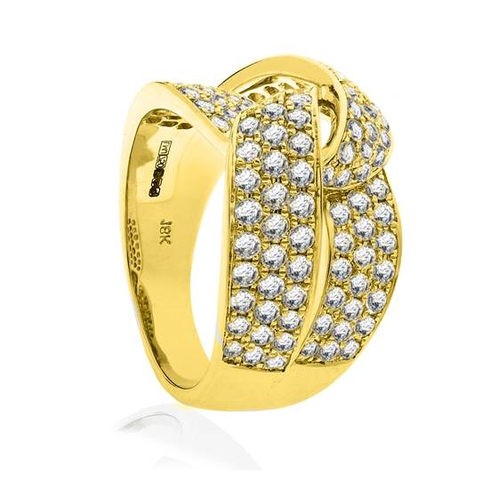 Elegant Round Diamond Cross Over Dress Ring