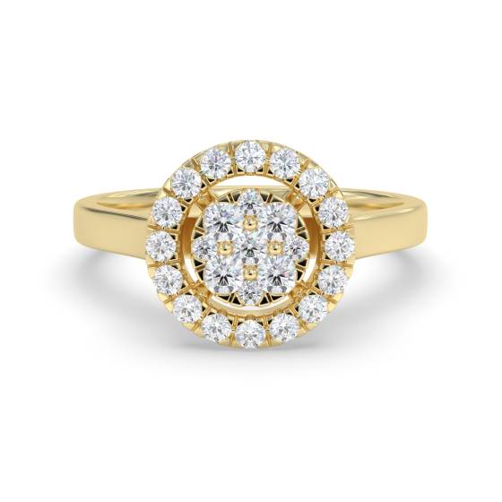 Round Diamond Cluster Halo Ring