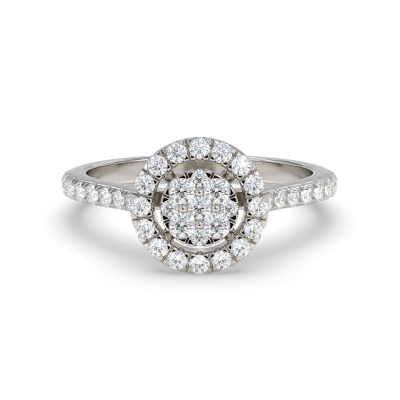 Round Diamond Cluster Halo Ring