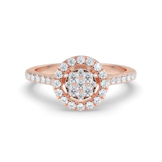 Round Diamond Cluster Halo Ring