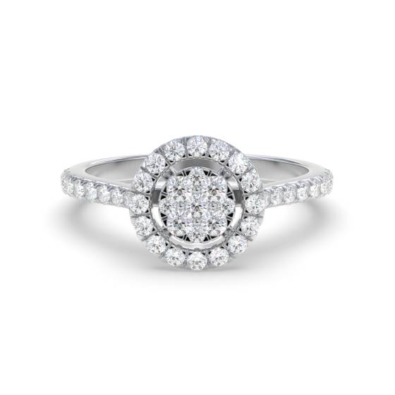 Round Diamond Cluster Halo Ring