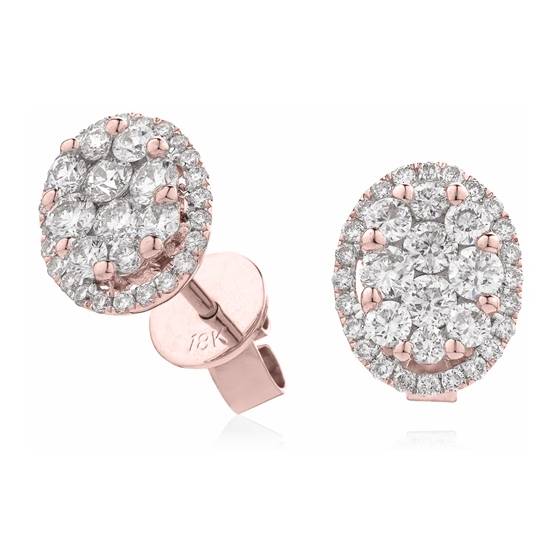 Classic Round Diamond Cluster Earrings