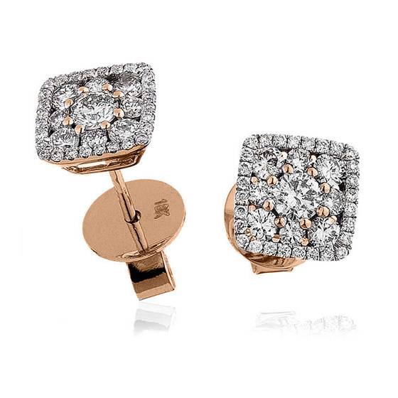 Classic Round Diamond Cluster Earrings