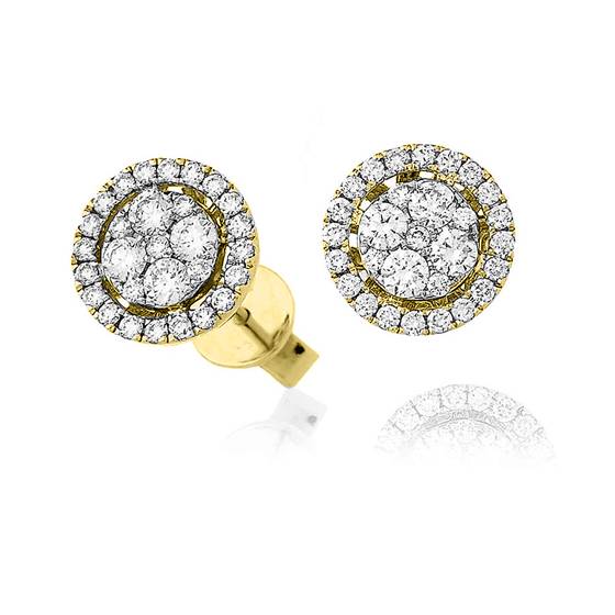 Classic Round Diamond Cluster Earrings