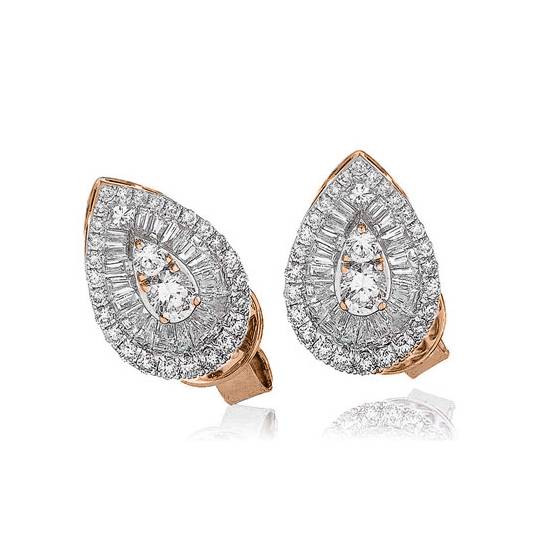 Classic Round Diamond Cluster Earrings