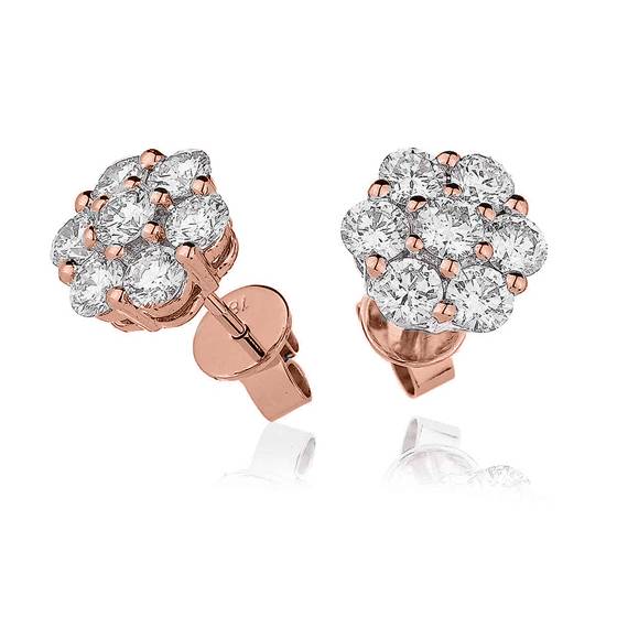 Classic Round Diamond Cluster Earrings