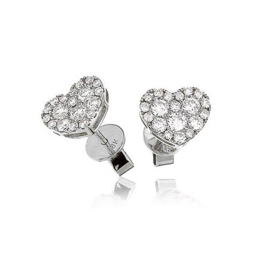 Classic Round Diamond Cluster Earrings