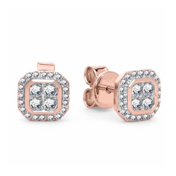 Classic Round Diamond Cluster Earrings