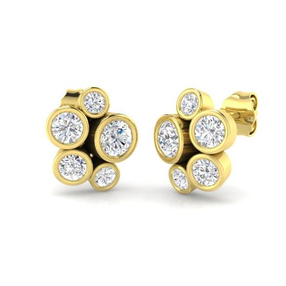 Classic Round Diamond Cluster Earrings