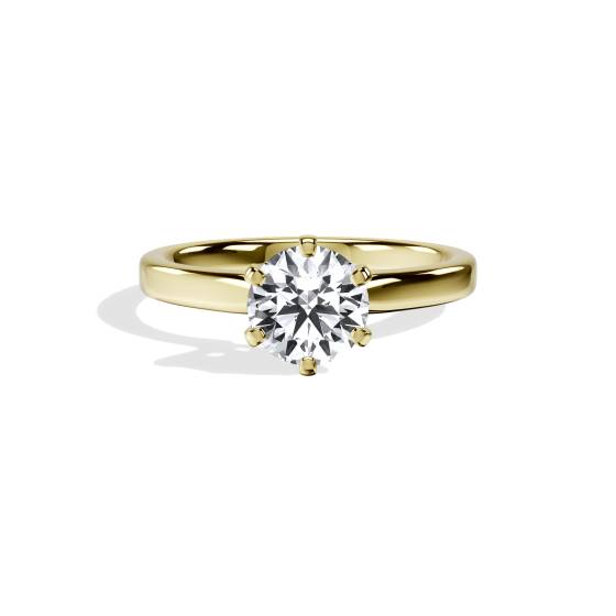 2.05ct I1/G Natural Round Diamond Engagement Ring in 18k Yellow/White Gold