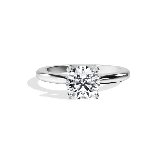 1.00ct SI1/G Natural Round Diamond Solitaire Ring in Platinum