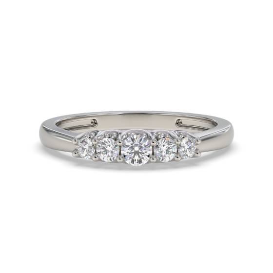 Round Diamond Half Eternity Ring