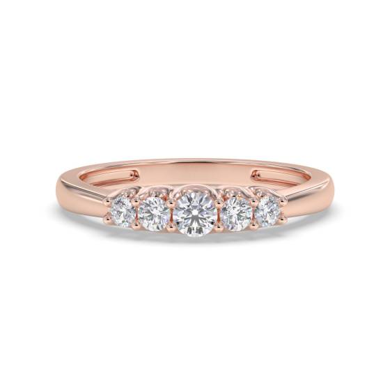 Round Diamond Half Eternity Ring