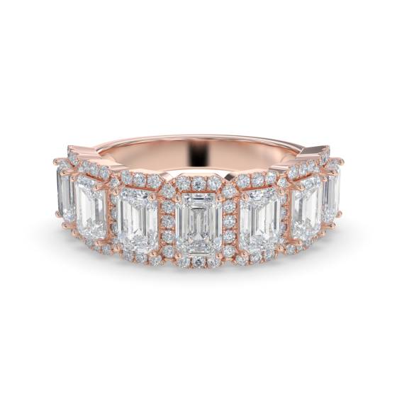 Emerald Diamond Half Eternity Ring