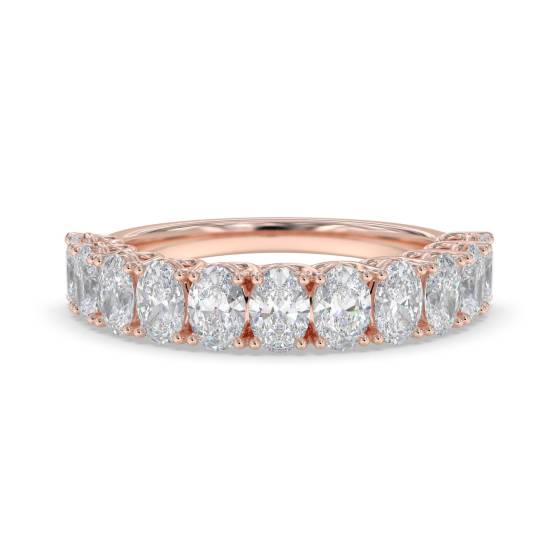 Oval Diamond Half Eternity Ring